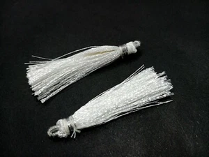 25 Pair White Colour Silk Thread Tassel Jewellery Making 2"inch White Tassel - Picture 1 of 4