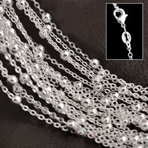 5pcs 925 Silver Filled  DIY Jewelry 1.2mm Rolo "O" Link Chain Necklaces 16"-30"