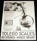 1921 OLD MAGAZINE PRINT AD, TODEDO SCALES, THE TOLEDO PENDULUM, HONEST WEIGHT!