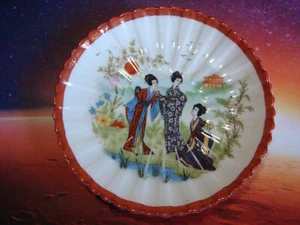 Tuppack Porzellan Japan - Bunt 1920-45 Wellenschliff Untertasse Deko Teller RAR - Bild 1 von 7