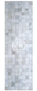 Cowhide Patchwork Rug Runner Square Off White - Size 2.5x8' ft - Picture 1 of 1