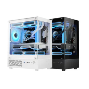 270 Grad transparentes PC-Turm-Computer-Gehäuse für M-ATX/ITX-Motherboard - Bild 1 von 14