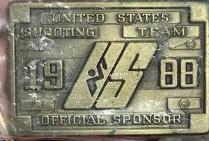Vtg Original 1988 United States Shooting Team Seoul Korea Olympics Belt Buckle - Picture 1 of 2