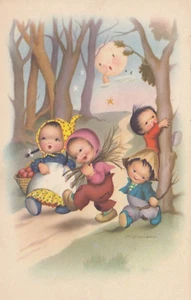 CARTOLINA *73 BAMBINI GRUPPI DI BAMBINI INFANZIA FELICITA GIOCHI NON VIAGGIATA - Picture 1 of 2