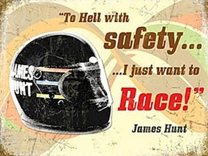 James Hunt Cita (Casco) Pequeño Letrero de Acero 200mm x 150mm (og) - Imagen 1 de 1
