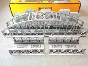 MTH O Silver Steel Arch Bridge 40-1013 Boxed & 2 Girder Bridges w/ Trestles ~ TS - Picture 1 of 16