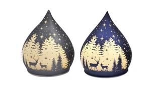 Decorazione natalizia a goccia in vetro con illuminazione a LED - 12 cm - Foto 1 di 3