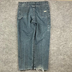 Wrangler Jeans Mens Size 40x32 Blue Carpenter Distressed Workwear Denim Pants - Picture 1 of 10