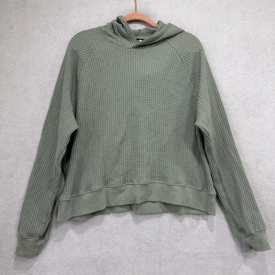 Sudadera con Capucha The North Face Para Mujer Grande Verde Tejido Gofre Pullover Bolsillo Lateral con Cremallera Foto 1 de 4