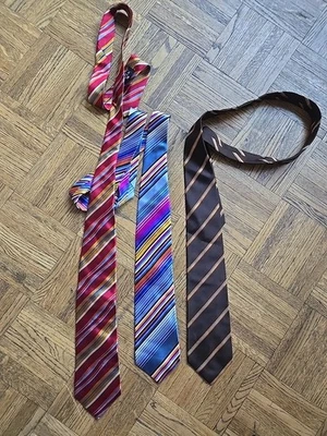 3 Etro Milano Made In Italy 100% Silk Striped Ties Mens Multicolor professional - Image 1 of 4