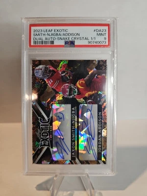 🔥2023 Leaf Dual Auto SNAKE CRYSTAL 1/1 Jaxon Smith- Njigba & Jordan Addison🔥 - Image 1 of 2