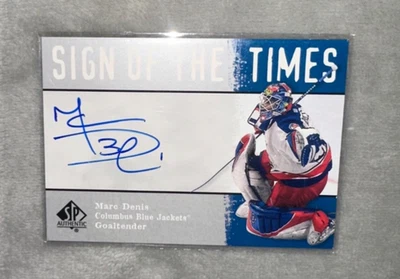2001 upperdeck autograph sign of the times Marc Denis - Image 1 of 4