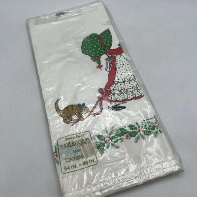 Mantel De Colección Navidad Acebo Hobbie Gato Papel Mantel 52x96 Años 80 Grannycore Foto 1 de 4