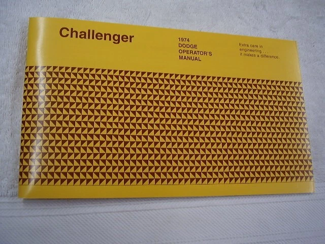 1974  DODGE   CHALLENGER     OWNERS MANUAL Foto 1 de 1