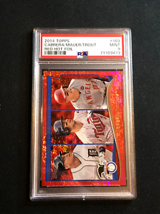 2014 Topps Red Hot Foil #103 Mike Trout Miguel Cabrera Joe Mauer PSA 9 Mint