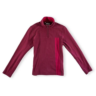 Adidas Women's Sweater Long Sleeve 1/4 Zip Climalite Stretch Red Size Small - Image 1 of 4