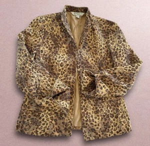 Gefütterter Blazer Jacke Damengröße 8 Animal-Print vorne offen - Bild 1 von 14