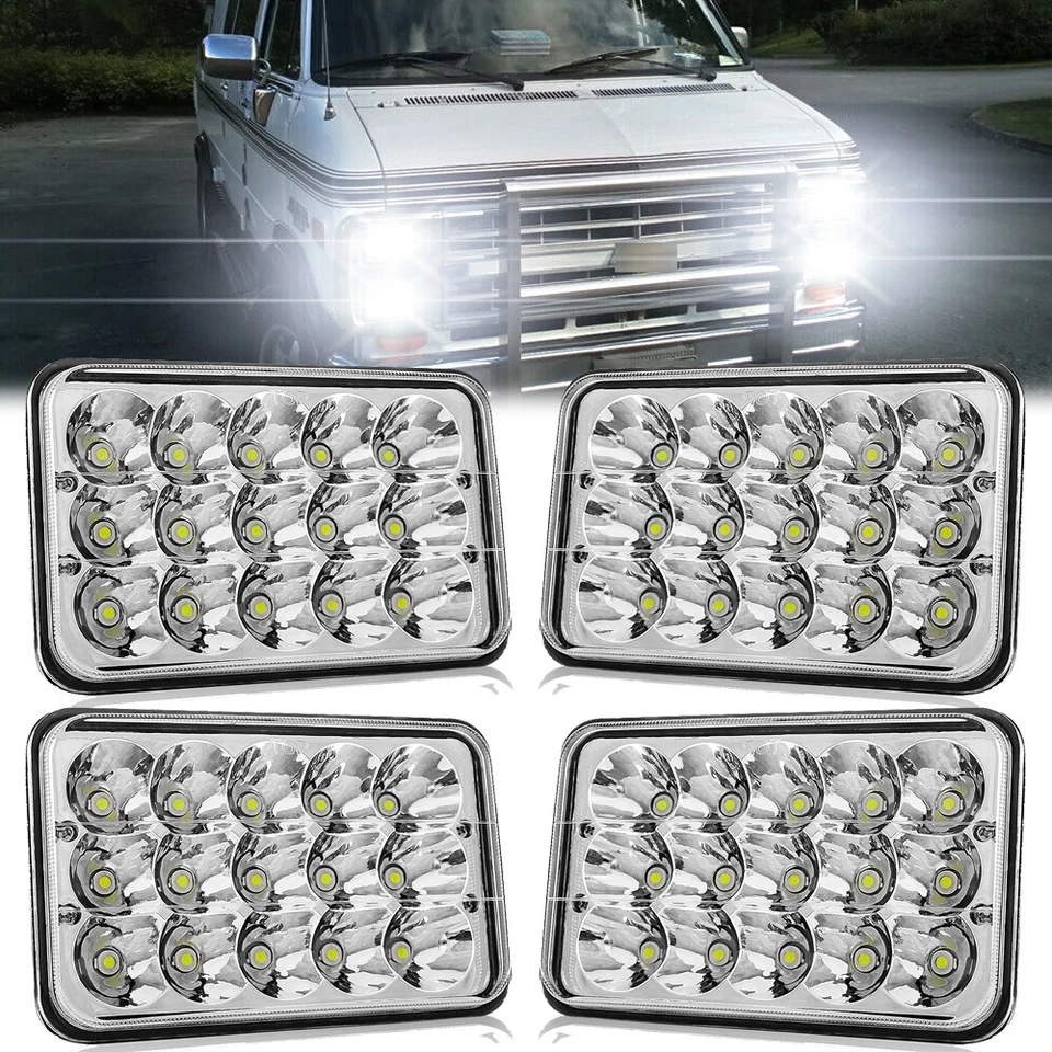 NUEVO 4 piezas 120W 4x6" faros LED haz alto/bajo para Chevrolet G10 G20 G30 1978-1991 Foto 1 de 4
