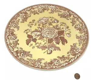 Plato para servir Spode Archive Collection flores británicas rosa óxido amarillo 13" - Imagen 1 de 7
