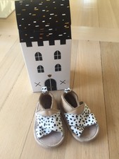 Pretty Brave Criss Cross Leather Sandals Wild Spots Size M 6-12months EUC