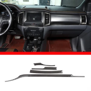Carbon Fiber Center Console Trim Strip For Ford Ranger Wildtrak T6 T7 2015-2021 - Picture 1 of 11