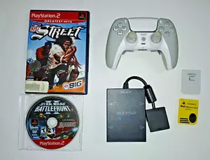 Sony Play Station 2 Wireless Controller, PS2 Multiplayer & 2 Games - Picture 1 of 10