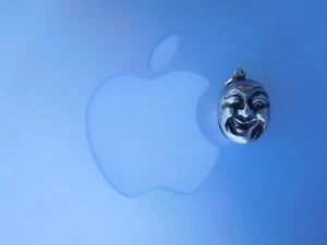 Extremely Rare Edwardian 1900 Silvered Brass Man On The Moon Pendant Charm 🌚 - Picture 1 of 19