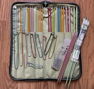 Vintage Aluminum Knitting Needles And Stitch Holders Lot - Picture 1 of 8