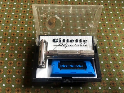 rasoir razor GILLETTE FAT BOY ADJUSTABLE G2 reglable PAPILLON + boite box lames - Photo 1/4