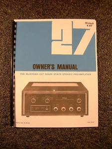 EINE BRANDNEUE KOPIE VON MCINTOSH C27 STEREO-VORVERSTÄRKER BETRIEBSANLEITUNG - Bild 1 von 8