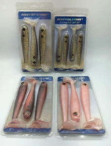 REACTION strike fathead 6in, 5in BASS swim-bait sexy shad 3 per pack, 4 packs - Picture 1 of 4