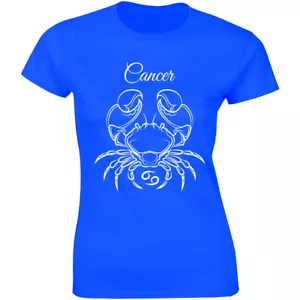 Cancer Horoscope Zodiac Ladies Tees Astrology Birthday Gift Ideas Womens T-Shirt - Picture 1 of 4