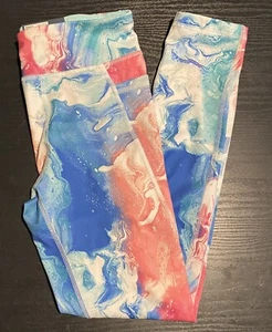 Tek Gear Girl's L 10/12 Print High Rise Leggings NWT Pockets Stretch Wicking - Picture 1 of 7