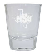 Midwestern State MSU Mustangs Etched Logo Round Shot Glass Set