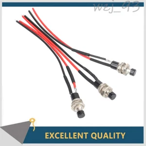 3 Pack Mini Push Button Pre-Wired Momentary N/O OFF-ON Switch Plug 12V 5AMP SPST - Picture 1 of 6