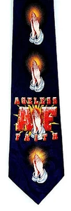 Ageless Faith Men's Neck Tie Religious Bible Christian Pray Prayer Blue Necktie  - Picture 1 of 3