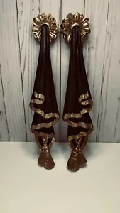 Set vintage di 2 eleganti arredi da appendere da parete neri e oro - Foto 1 di 11