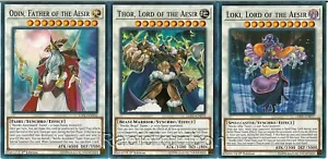 Yugioh Thor, Lord of the Aesir + Odin Father of the Aesir + Loki Nordic Gods Set - Picture 1 of 1