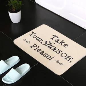 Take Your Shoes off Mat Please Remove Door Quick Dry Bath Carpet Living Room - Picture 1 of 12