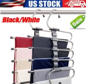 Magic Pants Hangers Space Saving 4 Pack For Closet Multiple Layers Multifunction - Picture 1 of 8