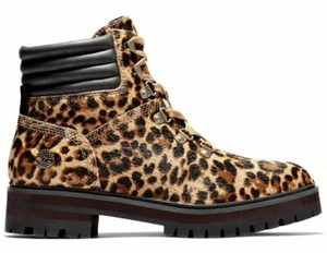 Timberland London Square Damen 6 Inch Leopard Schnürstiefel Leder A2GCR - Bild 1 von 11