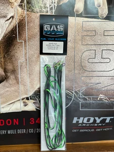 Gas Bowstrings Hoyt RX-7 Ultra Flo Green and Black Strings w/Black Nocks RX7  - Picture 1 of 1