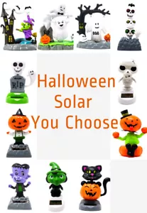 Solar Powered Dancing Halloween Pumpkin Cat Skeleton Ghost Witch ~ You Choose - Picture 1 of 14