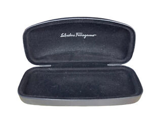 Salvatore Ferragamo Sunglasses Case Black Clamshell Hardcase Large Faux Leather