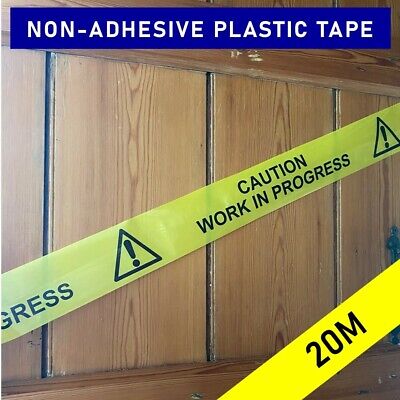 CAUTION WORK IN PROGRESS Non-adhesive Hazard Warning Cordon Barrier Tape - 20M  • 9.98£