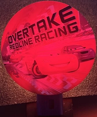 Disney Pixar Cars 2 Night Light OVERTAKE REDLINE RACING #5787 Wall Plug-In Works - Image 1 of 3