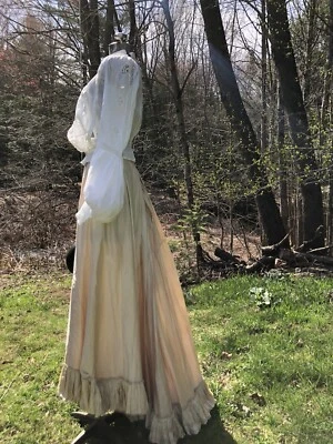 Vintage Antique 1800’s Victorian Lovely Polished Cotton Bustle SKIRT W 25” - Image 1 of 4