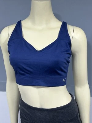 Sujetador deportivo Puma para mujer XL atlético azul Top gimnasio correr acolchado ajustable Foto 1 de 4