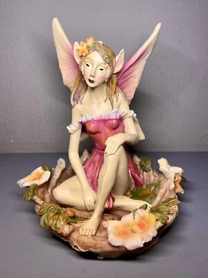 "Estatuilla Estatua Ángel Hada Roja Toscano Diseño Veronés 9"" con Base Fantasía Nueva " Foto 1 de 4