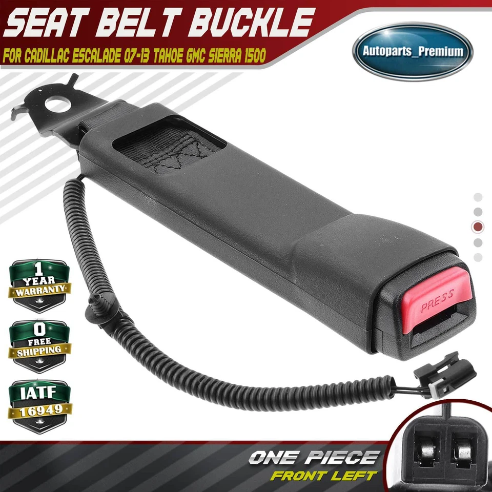 Hebilla de cinturón de seguridad del conductor delantero para Chevy Silverado GMC Sierra Yukon 07-13 negro Foto 1 de 4